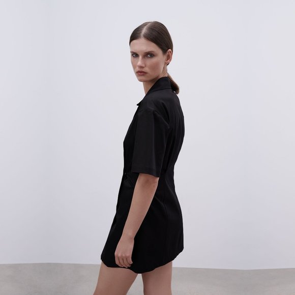 ZARA | Stretch Poplin Pleated Dress | Sz. S - Picture 3 of 8